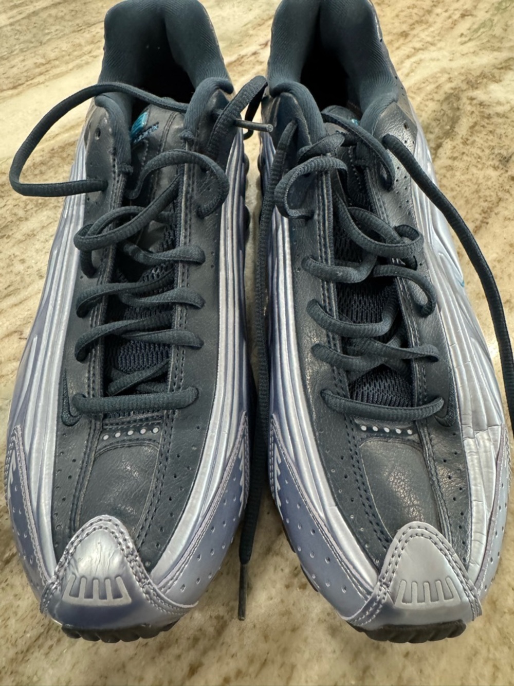 Blue and Silver Nike Shox Athletic Sneakers Size 10